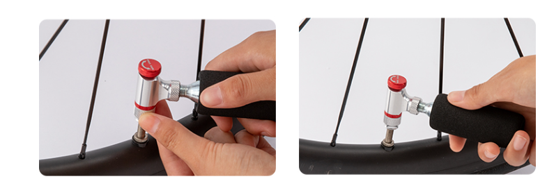 How to inflate a bicycle with a CO2 cylinder