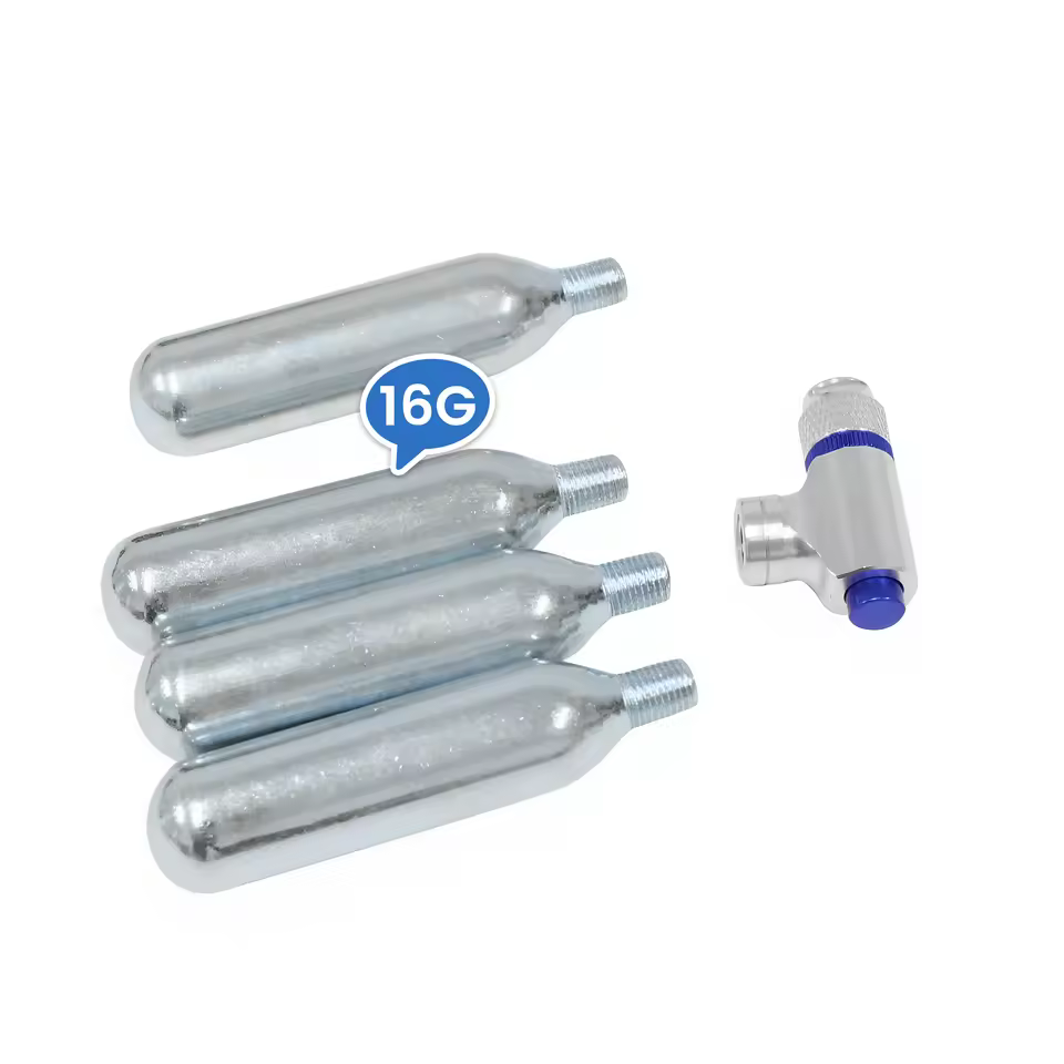 Portable CO2 Cartridges 12g16g 20g 24g 25g 38g Threaded for Bicycle Pump CO2 Gas Cylinders Refill for Bikes Tire Inflator